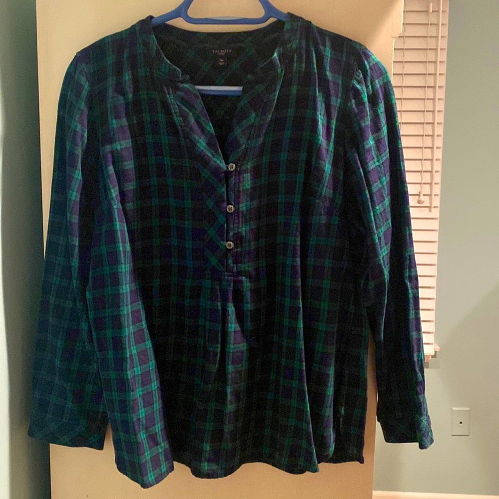 Talbots Plaid Blouse